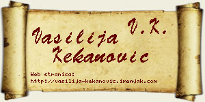 Vasilija Kekanović vizit kartica